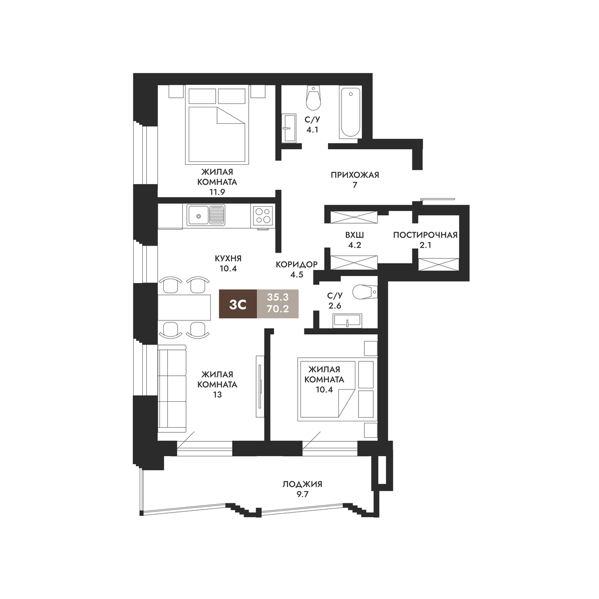 3-Комнатная