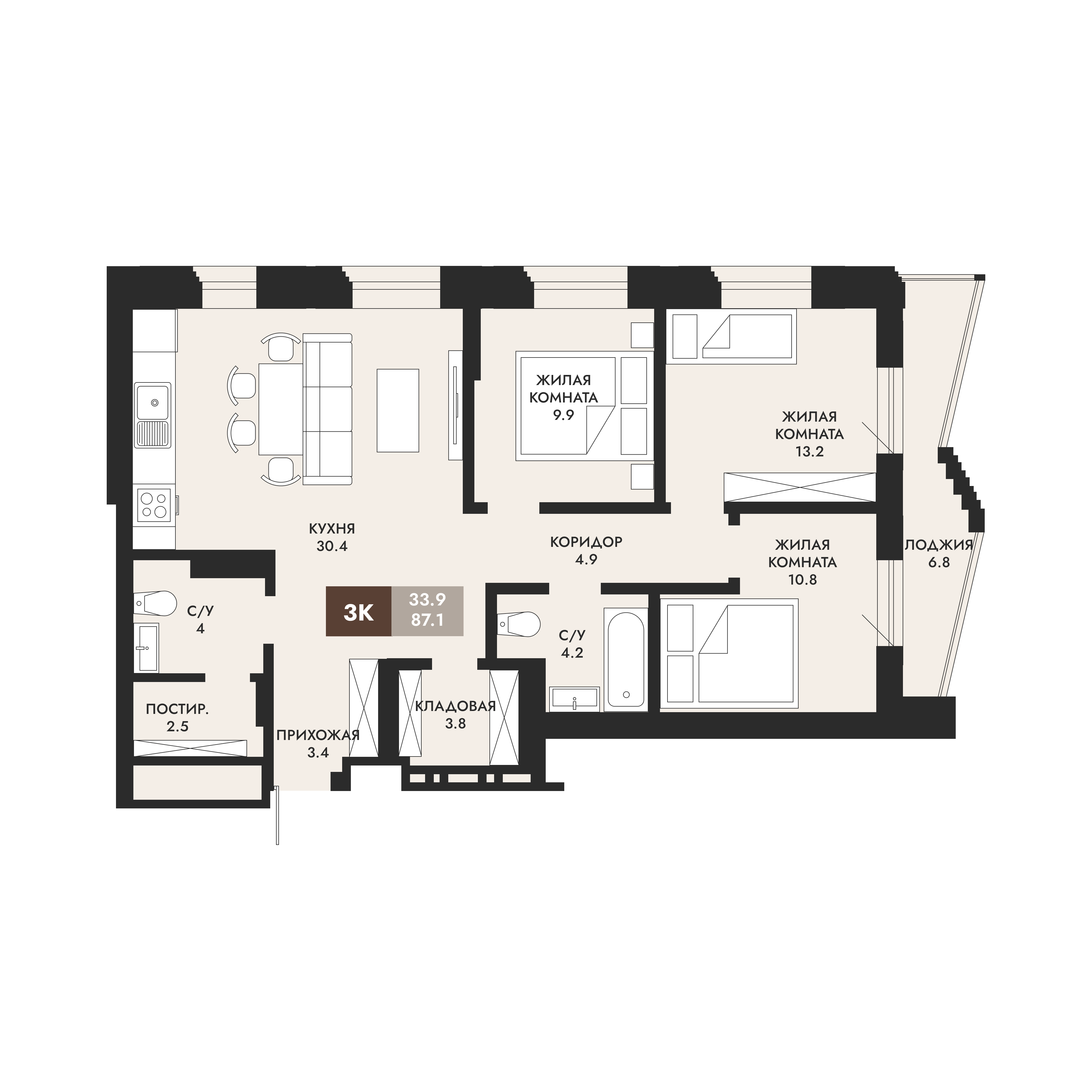 3-Комнатная